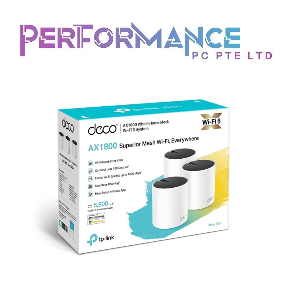 TP-Link Deco X25 AX1800 Whole Home Mesh Wi-Fi 6 System (1 YEAR WARRANTY BY BAN LEONG TECHNOLOGIES PTE LTD)