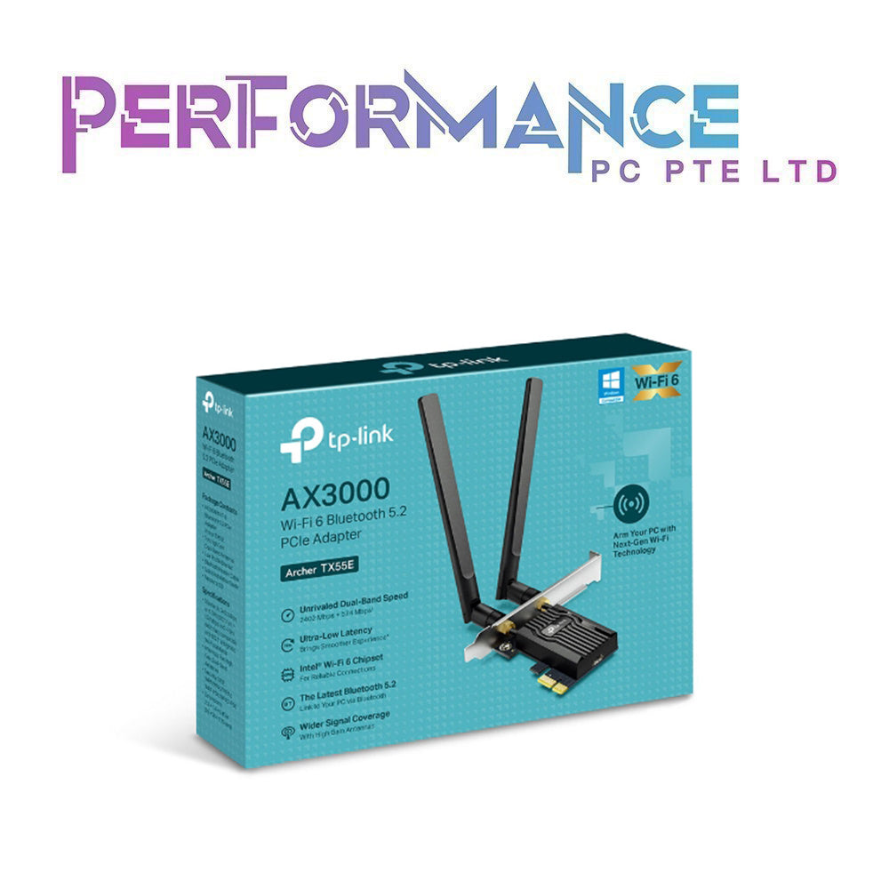 TP-Link Archer TX55E AX3000 Wi-Fi 6 Bluetooth 5.2 PCIe Adapter (3 YEARS WARRANTY BY BAN LEONG TECHNOLOGIES PTE LTD)