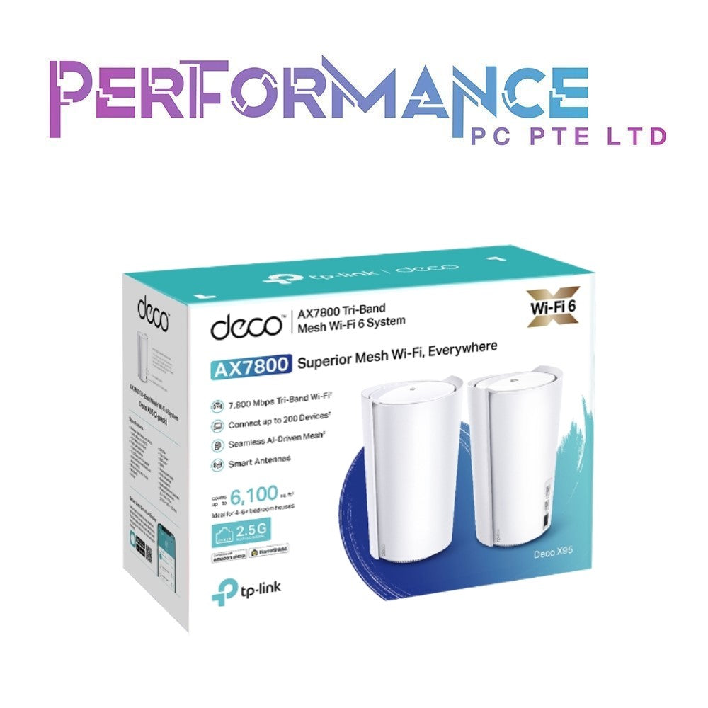 TP-LINK Deco X95 AX7800 Tri-Band Mesh WiFi 6 System (1 YEAR WARRANTY BY BAN LEONG TECHNOLOGIES PTE LTD)