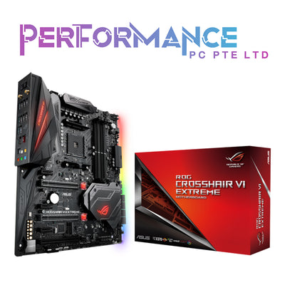 ASUS ROG Crosshair VI Extreme AMD X370 EATX gaming motherboard with M.2 heatsink, Aura Sync RGB LED, DDR4 3200MHz, Dual M.2,USB 3.1 Gen2 and 802.11ac Wi-Fi (3 YEARS WARRANTY BY AVERTEK ENTERPRISES PTE LTD)