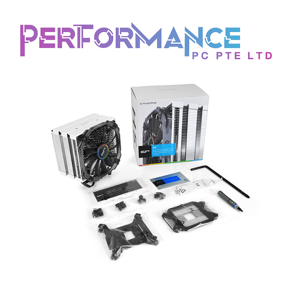 CRYORIG H5 Universal Single Tower heatsink with 1 XT140 white frame version CPU AIR COOLER (3 YEARS WARRANTY BY CORBELL TECHNOLOGY PTE LTD)