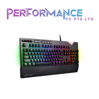 ASUS ROG Strix Flare RGB mechanical gaming keyboard with Cherry MX switches, customizable illuminated badge and dedicated media keys for gaming (2 YEARS WARRANTY BY BAN LEONG TECHNOLOGIES PTE LTD)