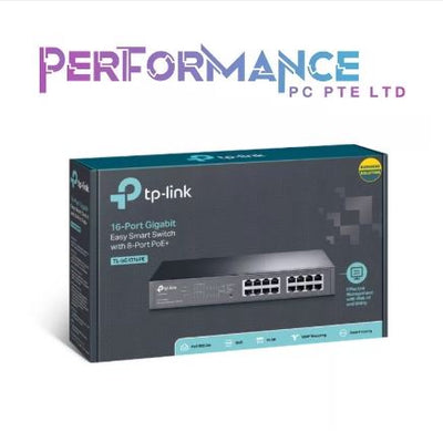 TP-Link TL-SG1016PE, 16 Port Gigabit PoE Switch , Easy Smart Managed , 8 PoE+ Ports 150W , Plug & Play , Sturdy Metal w/ Shielded Ports , QoS, Vlan, IGMP & LAG (3 YEARS WARRANTY BY BAN LEONG TECHNOLOGIES PTE LTD)