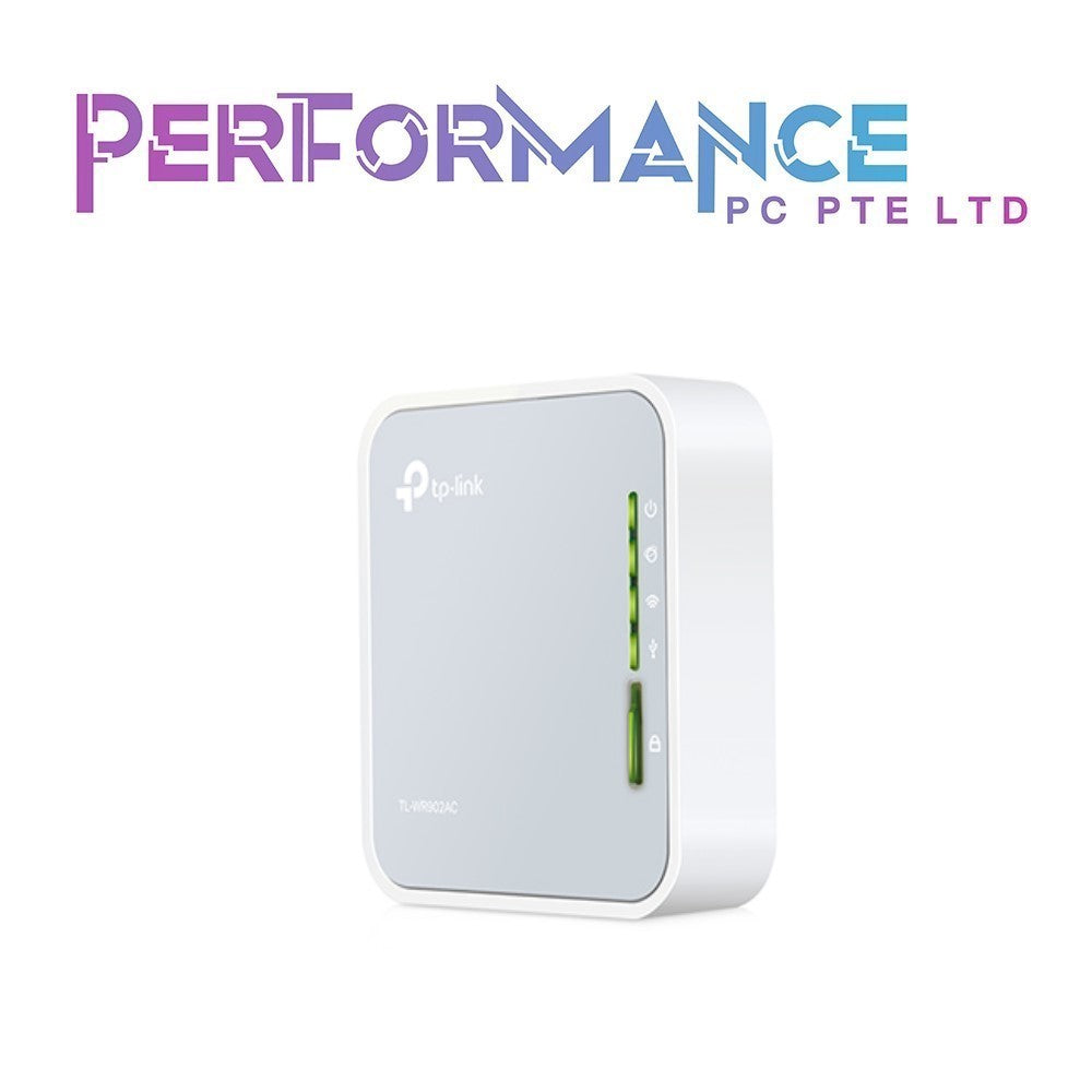 TP-Link AC750 Wireless Portable Nano Travel Router(TL-WR902AC) - Support Multiple Modes, WiFi Router/Hotspot/Bridge/Range Extender/Access Point/Client Modes, Dual Band WiFi, 1 USB 2.0 Port (3 YEARS WARRANTY BY BAN LEONG TECHNOLOGIES PTE LTD)