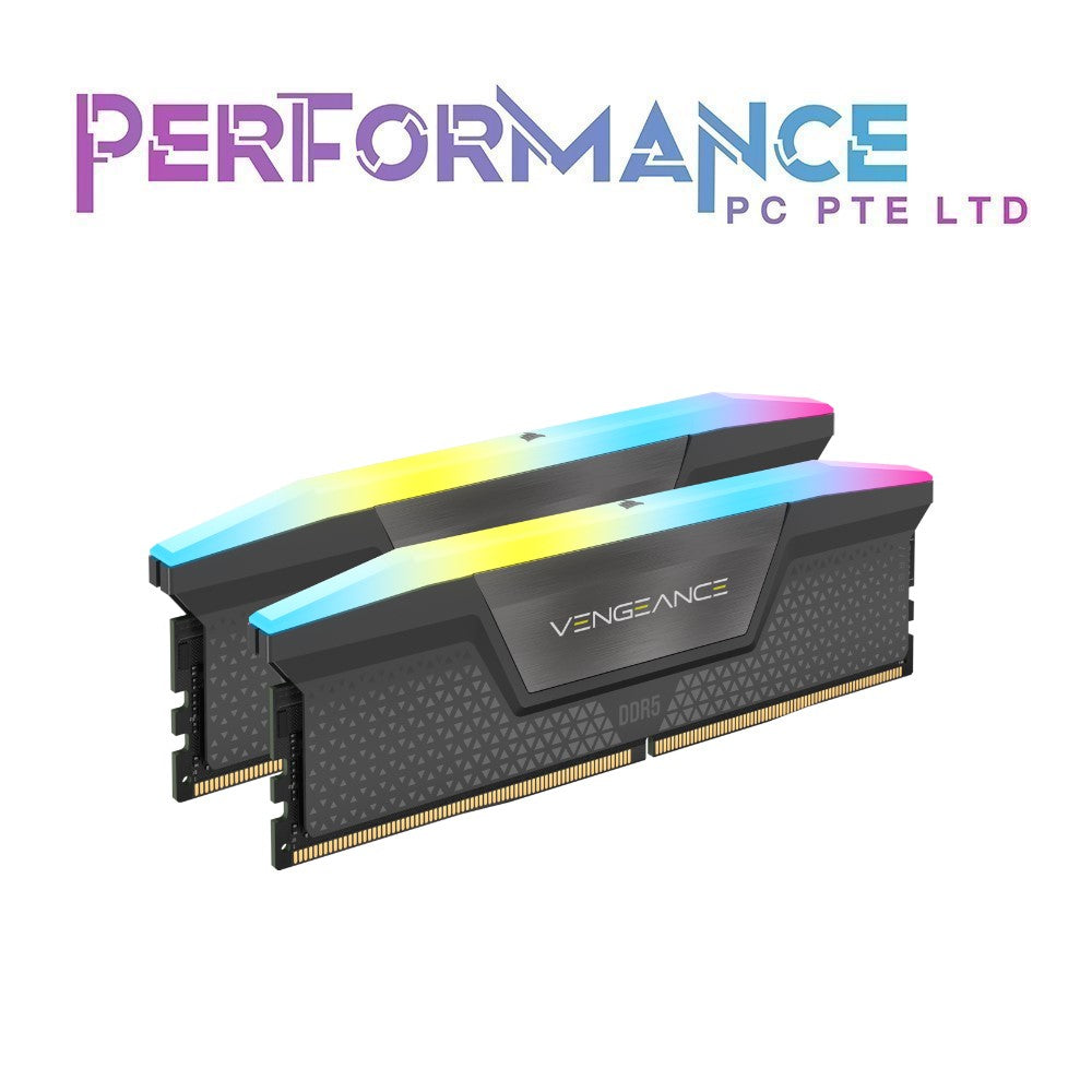 CORSAIR VENGEANCE RGB DDR5 32GB 64GB (2x16GB) (2x32GB) 5200Mhz C40 1.25V - Black / White (LIMITED LIFETIME WARRANTY BY CONVERGENT SYSTEMS PTE LTD)