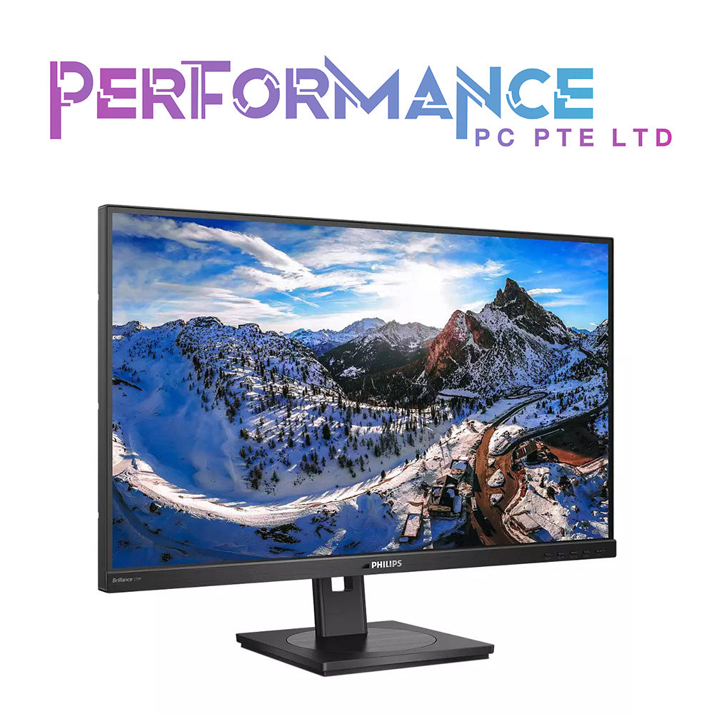 Philips Brilliance 279P1 27" Frameless Monitor, 4K UHD IPS (3840x2160), 122% sRGB, Speakers, USB-C Docking, Power-Saving PowerSensor, Height Adjustable, VESA, 4Yr Advance Replacement (3 YEARS WARRANTY BY CORBELL TECHNOLOGY PTE LTD)