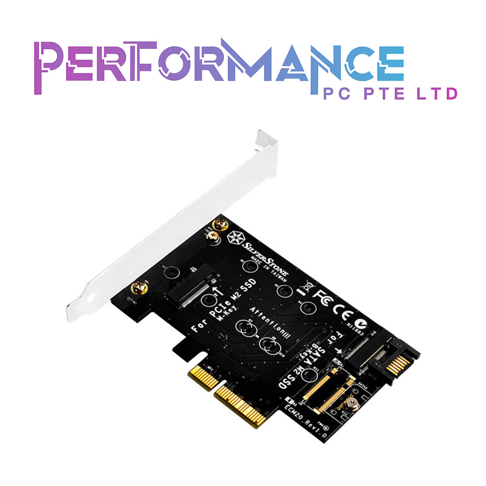 SilverStone Technology SST-ECM20 Dual M2 to PCI-E X4 and SATA 6G Adapter Card (ECM20) (1 YEAR WARRANTY BY AVERTEK ENTERPRISES PTE LTD)