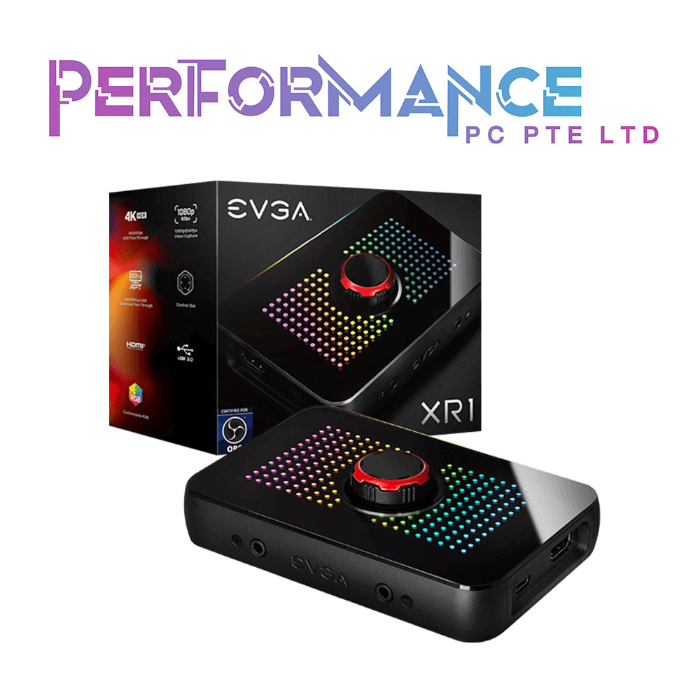 EVGA XR1 Capture Device Certified for OBS, USB 3.0, 4K Pass Through, ARGB, Audio Mixer (1 YEAR WARRANTY BY TECH DYNAMIC PTE LTD)