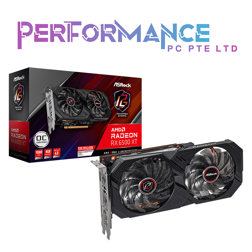 ASROCK RX6500XT AMD Radeon RX 6500 XT RX 6500XT RX6500XT Phantom Gaming D 4GB GDDR6 OC (3 YEARS WARRANTY BY TECH DYNAMIC PTE LTD)