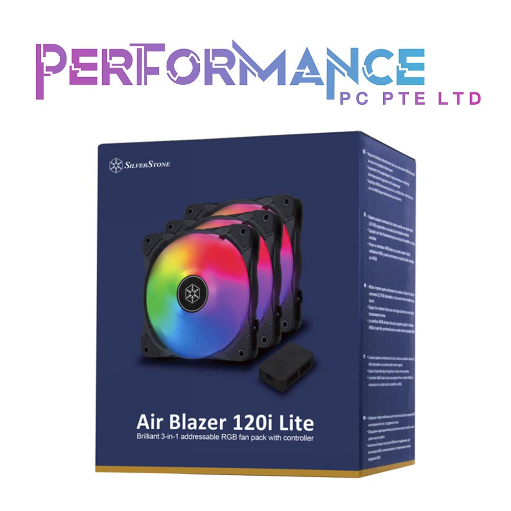 SilverStone Air Blazer 120i Lite 3-Pack ARGB Fans with ARGB Controller, Hydro Bearing and PC Case Fans (1 YEAR WARRANTY BY AVERTEK ENTERPRISES PTE LTD)