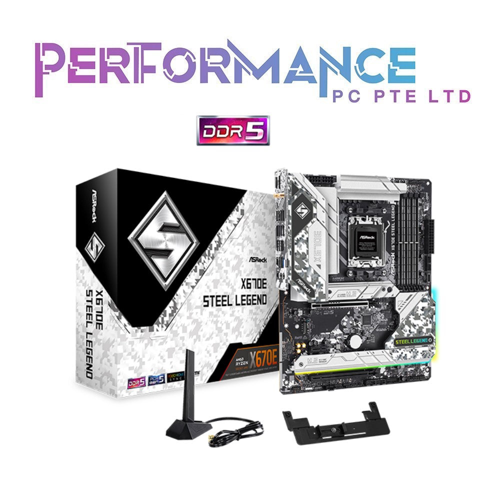 ASRock X670E Steel Legend (AX WiFi), AM5 DDR5 Ryzen 7000 Motherboard (3 YEARS WARRANTY BY TECH DYNAMIC PTE LTD)