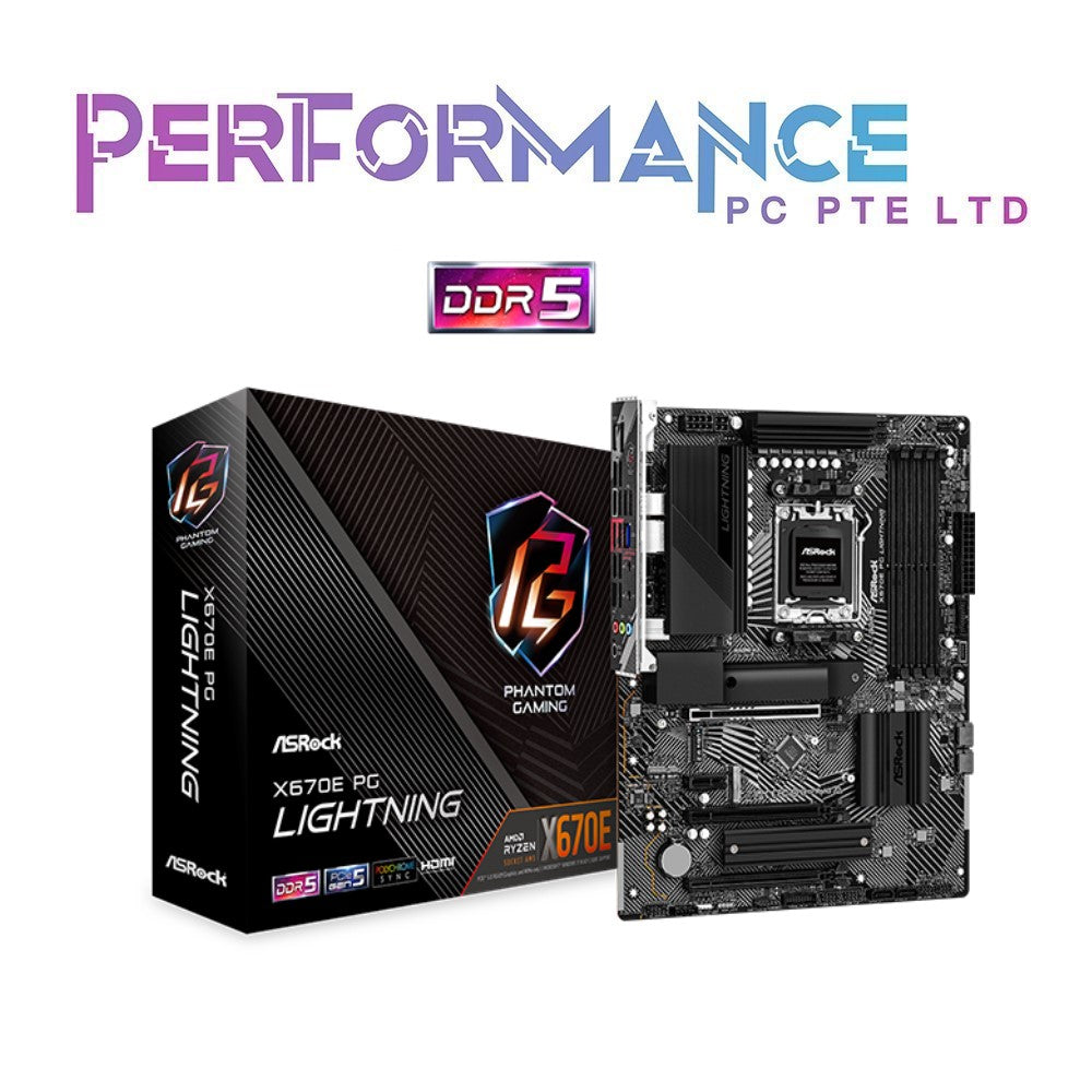 ASRock X670E X670 E X670-E PG Lightning, AM5 DDR5 Ryzen 7000 Motherboard (3 YEARS WARRANTY BY TECH DYNAMIC PTE LTD)