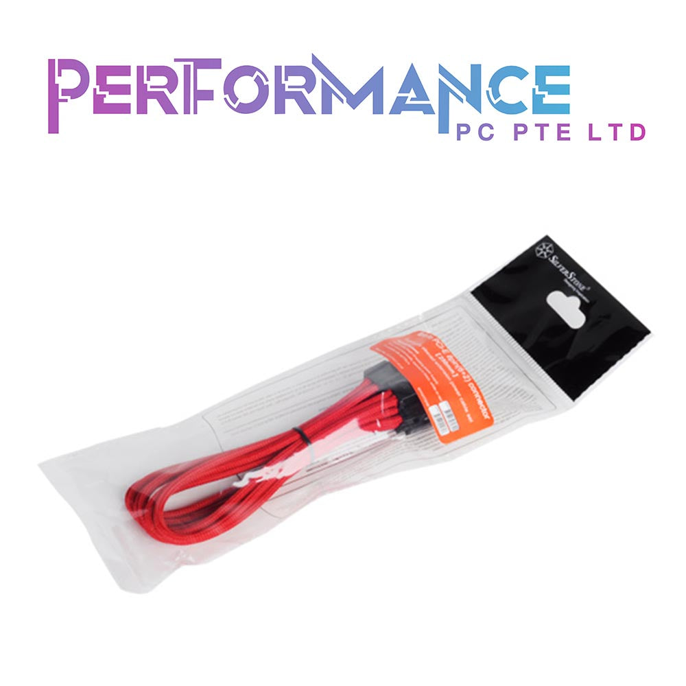 SilverStone PP07-PCIR/PP07-PCIB/PP07-PCIW 8Pin to PCI-E 6 + 2Pin Sleeve Extension Cable, 25cm, Red/Black/White (1 YEAR WARRANTY BY AVERTEK ENTERPRISES PTE LTD)