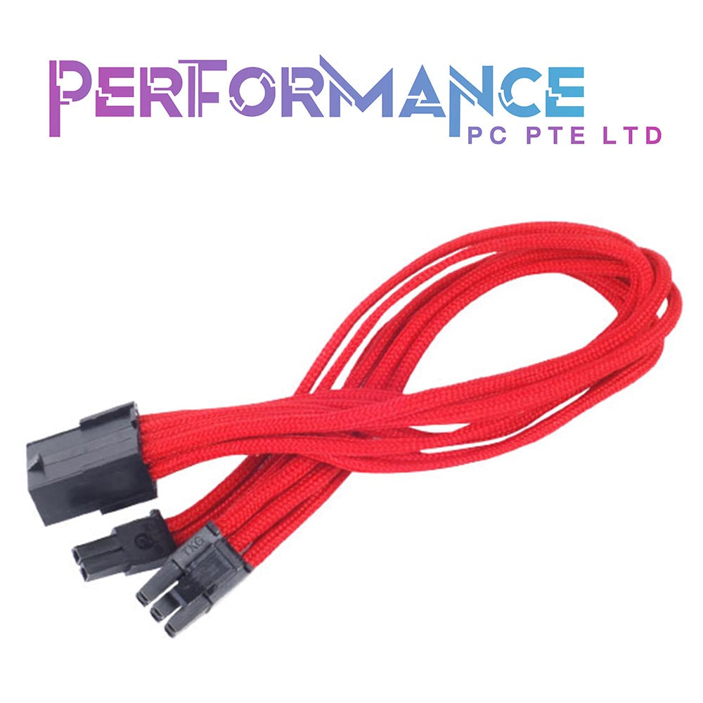 SilverStone PP07-PCIR/PP07-PCIB/PP07-PCIW 8Pin to PCI-E 6 + 2Pin Sleeve Extension Cable, 25cm, Red/Black/White (1 YEAR WARRANTY BY AVERTEK ENTERPRISES PTE LTD)