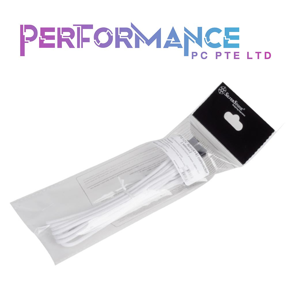 SilverStone Technology PP07-EPS8B/PP07-EPS8W/PP07-EPS8R EPS 8pin to EPS/ATX 4 + 4pin Sleeved Extension Cable, 300mm, Black/White/Red (1 YEAR WARRANTY BY AVERTEK ENTERPRISES PTE LTD)