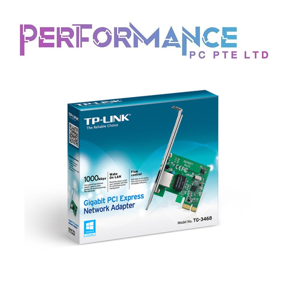 TP-Link TG-3468 Gigabit PCI Express Network Adapter (3 YEARS WARRANTY BY BAN LEONG TECHNOLOGIES PTE LTD)