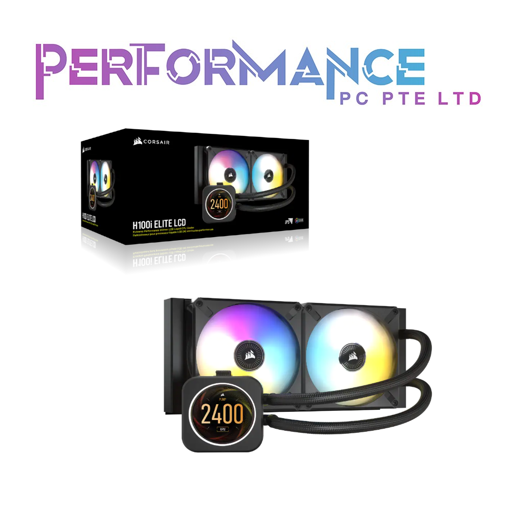 CORSAIR iCUE H100i/H150i/H170i 240mm/360mm/420mm RGB ELITE LCD Display AIO Liquid CPU Cooler (5 YEARS WARRANTY BY CONVERGENT SYSTEMS PTE LTD)