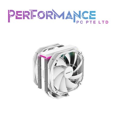 Deepcool AS500/AS500 Plus, 5 x 6mm Heatpipe Slim Tower Cooler, with ARGB Top Plate, 1 x High Performance TF140S PWM Fan, Full ram compatibility CPU AIR COOLER Black/White (3 Years Warranty By Tech Dynamic Pte Ltd)