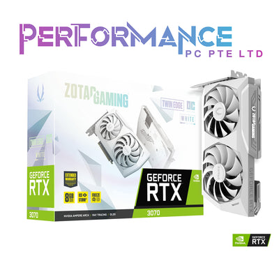 ZOTAC GAMING GeForce RTX 3070 Twin Edge OC 8G GDDR6 LHR Black/White (3+2 Years Warranty By Tech Dynamic Pte Ltd)