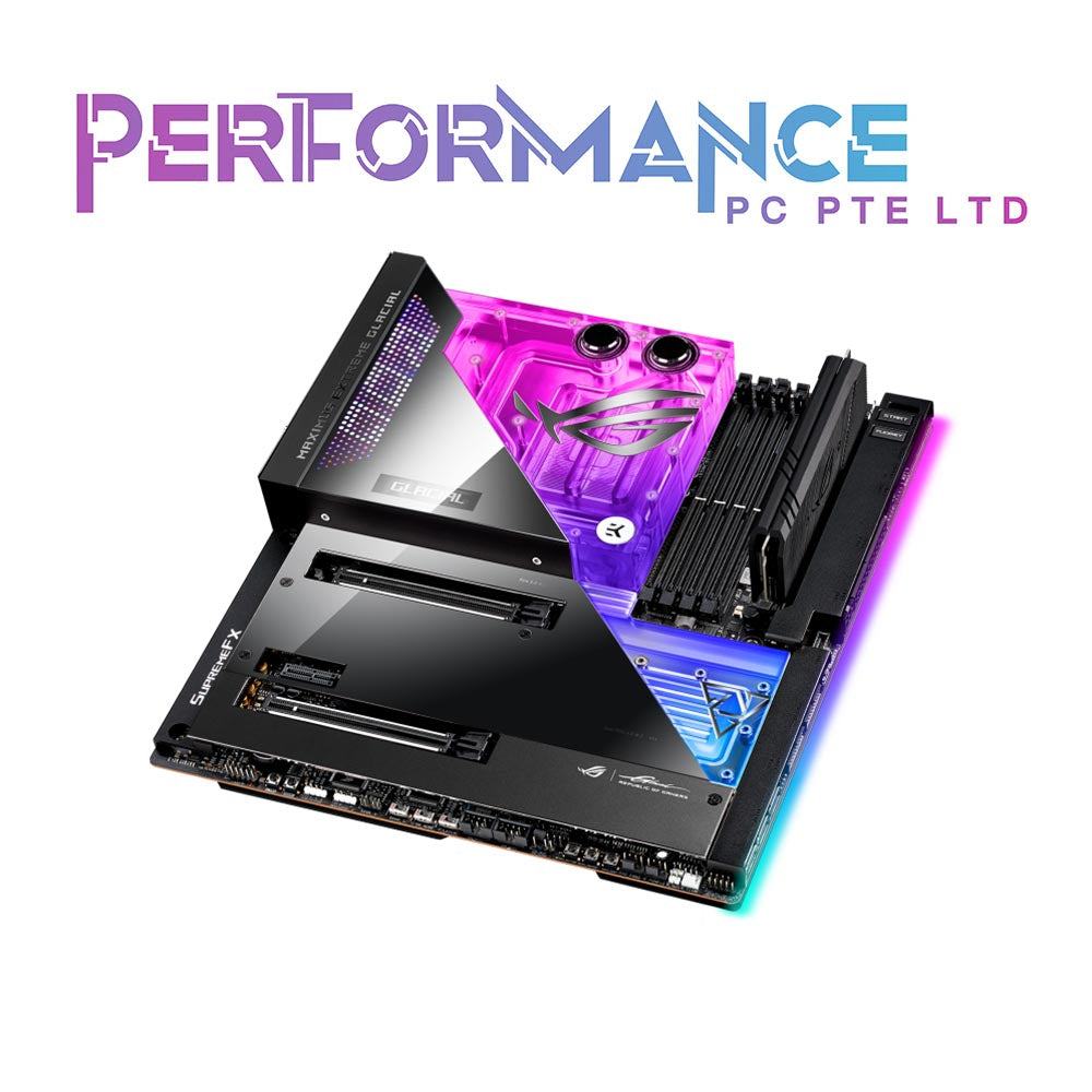 ASUS ROG Maximus Z690 Extreme Glacial (WiFi 6E)LGA 1700(Intel 12th Gen)EATX gaming motherboard(Integrated EK Ultrablock,PCIe5.0,DDR5,24+1 power stages,5x M.2,PCIe 5.0 M.2,10Gb&2.5GbLAN,2xThunderbolt 4) (3 YEARS WARRANTY BY Ban Leong Technologies Ltd)