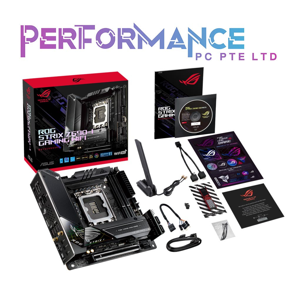 ASUS ROG Strix Z690-I Gaming WiFi 6E LGA 1700 (Intel 12th Gen) mini-ITX Gaming Motherboard- PCIe 5.0, DDR5, 10 Layer PCB, 10+1 Power Stages, Thunderbolt 4 Onboard, Intel 2.5 Gb LAN (3 YEARS WARRANTY BY Ban Leong Technologies Ltd)