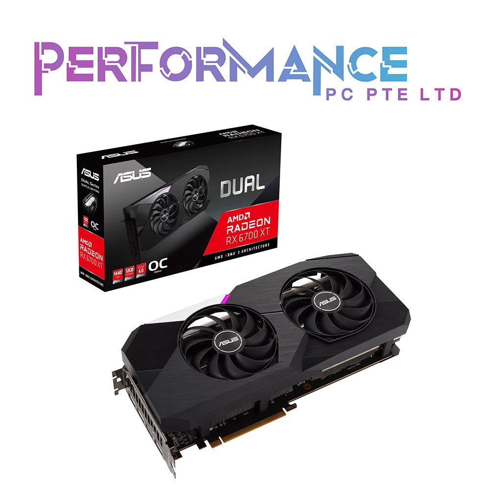 ASUS Dual AMD Radeon RX 6700 XT OC/Non OC Edition 12GB GDDR6 Gaming Graphics Card (AMD RDNA 2, PCIe 4.0, 12GB GDDR6 Memory, HDMI 2.1, DisplayPort 1.4a, Axial-tech Fan Design, 0dB Technology) (3 YEARS WARRANTY BY Ban Leong Technologies Ltd)