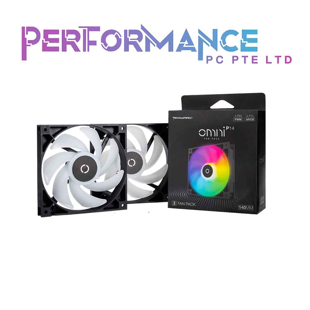 Tecware Omni P12/P14 Fans, 3/2 Fan Pack Black/White (1 YEAR WARRANTY BY TECH DYNAMIC PTE LTD)