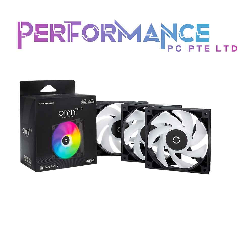 Tecware Omni P12/P14 Fans, 3/2 Fan Pack Black/White (1 YEAR WARRANTY BY TECH DYNAMIC PTE LTD)