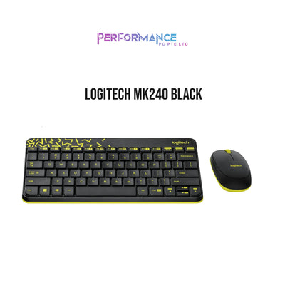 Logitech MK240 (Black/White)/MK 240 (Black/White)/MK245(Black/White)/MK 245(Black/White) Wireless Keyboard and Mouse Combo, USB Reciever Included, Perfect for Office Work/Home Base Learning (1 YEAR WARRANTY BY PERFORMANCE PC PTE LTD)